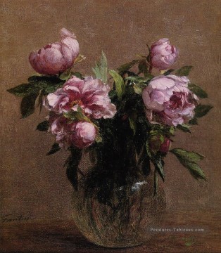  fleurs - Vase des Pivoines peintre de fleurs Henri Fantin Latour